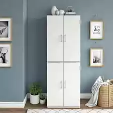 Mainstays 4 Door Storage Cabinet - White Stipple