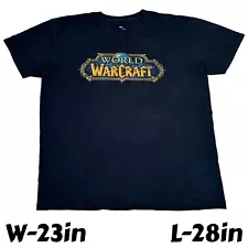 Y2K Fanatics WOW World Of Warcraft Video Game Logo Graphic T-Shirt Black Size XL