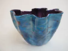 DALE CHIHULY Signed Studio Art Glass NIGHTFALL MACCHIA 9" Sculpture Bowl