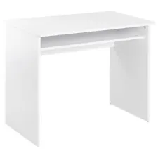 HOMCOM Wooden Computer Desk Writing Table Study Office WorkStation Storage White