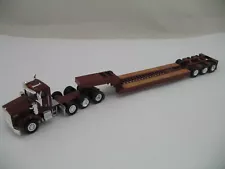 New ListingTrucks N’ Stuff HO Model SPT3272: Maroon Kenworth T800W DC Tractor w/ Lowboy Tra