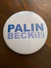 Sarah Palin--Glenn Beck For President/VP 2012 Campaign Button 3"