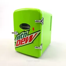 Mountain Dew 6 Can Mini Refrigerator Model MIS134MD Lime Green Tested Working