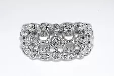 .925 STERLING SILVER .20CT NATURAL ROUND CUT DIAMOND CLUSTER RING