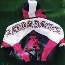 Vtg 90's Arkansas Razorback Pro Player Jacket XL USED Read Description See Pics