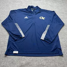 Georgia Tech Yellow Jackets Adidas 1/4 Zip Pullover Men XL Blue H48090 Coaches