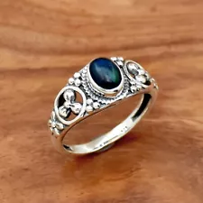 Black Opal Ring, 925 Sterling Silver Women Ring, Handmade Ring, Gemstone Ring