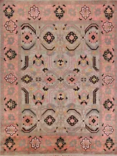 Heriz Serapi Indian Hand-Knotted Wool Living Room Rug 8x10 ft