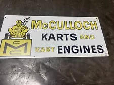 Go Kart Cart Sign Vintage Parts McCulloch Sales Service Antique Shop Can Engine