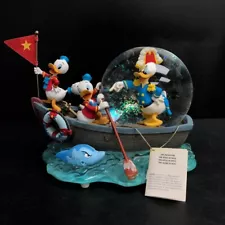 Euro Disney Admiral Donald Duck Sea Scout Large Musical Snow Globe Nephews -CP