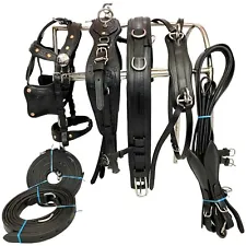 Anatomic Leather Driving harness for single horse cart-BLack