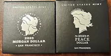 2023 S $1 MORGAN & PEACE SILVER PROOF DOLLAR OGP BOX CAPSULE COA ** NO COIN **