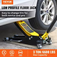 3 Ton Low Profile Aluminum Steel Racing Floor Jack Dual Pump Lift Car Auto