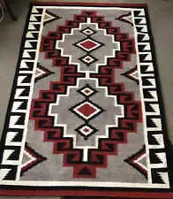 Handwoven Wool Rug inspired by an original Navajo Rug design from the early 1900