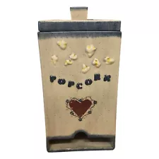 Vintage Microwave Popcorn Dispenser Container 1990s Country Heart Kitchen Signed