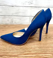 High Heel Shoes for Women: Pointed, Closed Toe Classic Slip - Size 8M - Blue