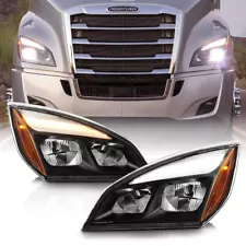 [Full LED]Black Housing Head Lights Lamps For 2018-2024 Freightliner Cascadia