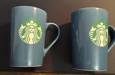 Pair Starbucks 2020 11oz Coffee Mugs Cup Blue 2 Cups