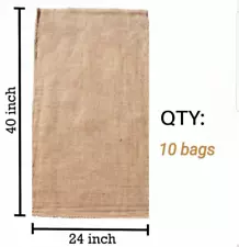 10pc 24"x40" LARGE BURLAP SACKS BAGS Potato Sack Race Bags, Sandbags, Gunny Sack