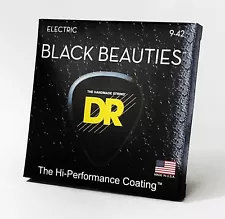 DR BKE-9 Black Beauties Coated Electric Guitar Strings gauges 9-42