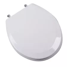 Bath Décor 1Q1R6-00CH Premium Molded Wood Toilet Seat with Metal Single Post ...