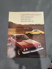 1973 Ford Capri Mercury Vintage Car Original Sales Brochure Catalog