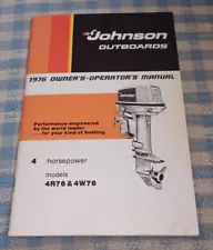 johnson outboards owner's operator's manual 1976 4 hp model 4r76/4w76 boat motor