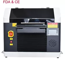 A3 UV Printer For Flatbed Cylindrical Metal 3D Rotation Embossed 6 Colors DTG US