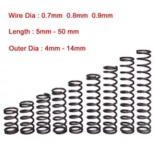 10Pcs Compression Spring Wire Dia 0.7 /0.8 /0.9mm Small Springs Steel OD 4-14mm