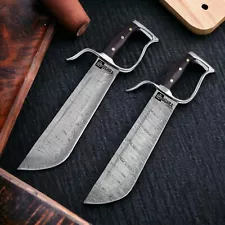 Pair Of Wing Chun Butterfly Swords Set | Hung Gar Folded Damascus Steel Blades