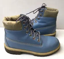 RARE VTG 90s BLUE Waterproof Timberland boots for Men 4.5 Women 6.5 Blue laces