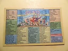 In Reno & Too Darn Busy to Write Reno Nevada vintage linen postcard