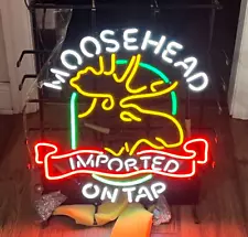 Moosehead Imported On Tap Beer 24"x20" Neon Light Sign Lamp Bar Wall Decor