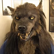 Realistic Black Wolf Mask for Halloween