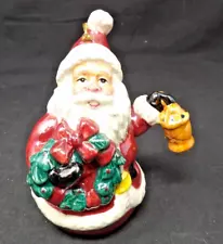 New ListingVintage Ceramic Lusterware Santa Christmas Ornament 4 1/2" Tall