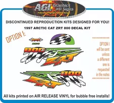 1997 Arctic Cat ZRT 800 Replacement Decal Kit 600 also