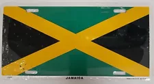 Jamaican Flag Metal Car Novelty License Plate, Flag of Jamaica 11 3/4" x 5 3/4"