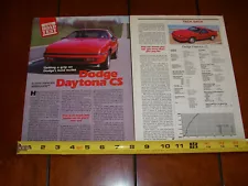 1989 DODGE DAYTONA CS ORIGINAL ARTICLE