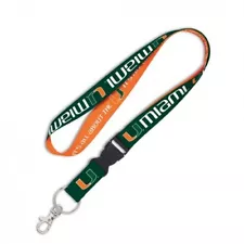 Miami Hurricanes NCAA Lanyard Clip Neck Tag Keychain for ID Keys Ticket Holder