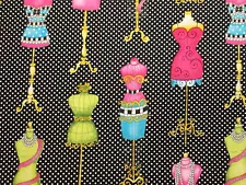 DRESS FORMS MANNEQUIN HIGH FASHION COLORS COTTON FABRIC 8 IN SCRAP CUT