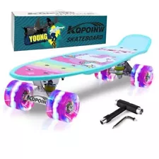 Skateboards, 22" Complete Skateboard, Mini Cruiser Skateboard for Blue Unicorn