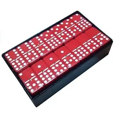 Domino Double Nine 9 Red Jumbo Tournament Pro Size Spinners Arcadian Box