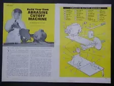 10" Abrasive Cut Off Saw Chop Saw 1967 How-To build PLANS