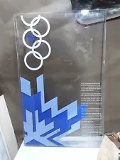 INTERESTING 2002 OLYMPIC WINTER GAMES SALT LAKE 20 x 12 PLEXIGLASS TORCH TALK