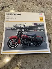 1946 Harley-Davidson 1200 cc Knucklehead Type 74 Motorcycle Photo Info Card