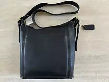 NWT Coach Vintage Black Leather Slim Duffle Medium Crossbody Bag Satchel 9816