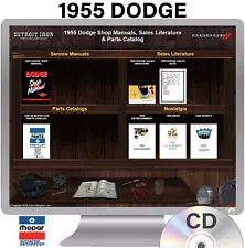 1955 Dodge Shop Manual, Sales Literature, & Parts Book on CD (For: 1955 Dodge)