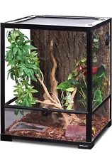 Reptile Glass Terrarium, 18" X 18" X 24" Front Opening with Double Hinge Door &