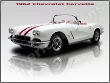 1962 Chevrolet Corvette Convertible New Metal Sign: Pristine Restoration!