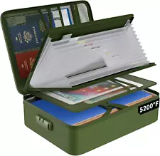 Fireproof File Organizer with 13 Pocket Accordion for Important Documents